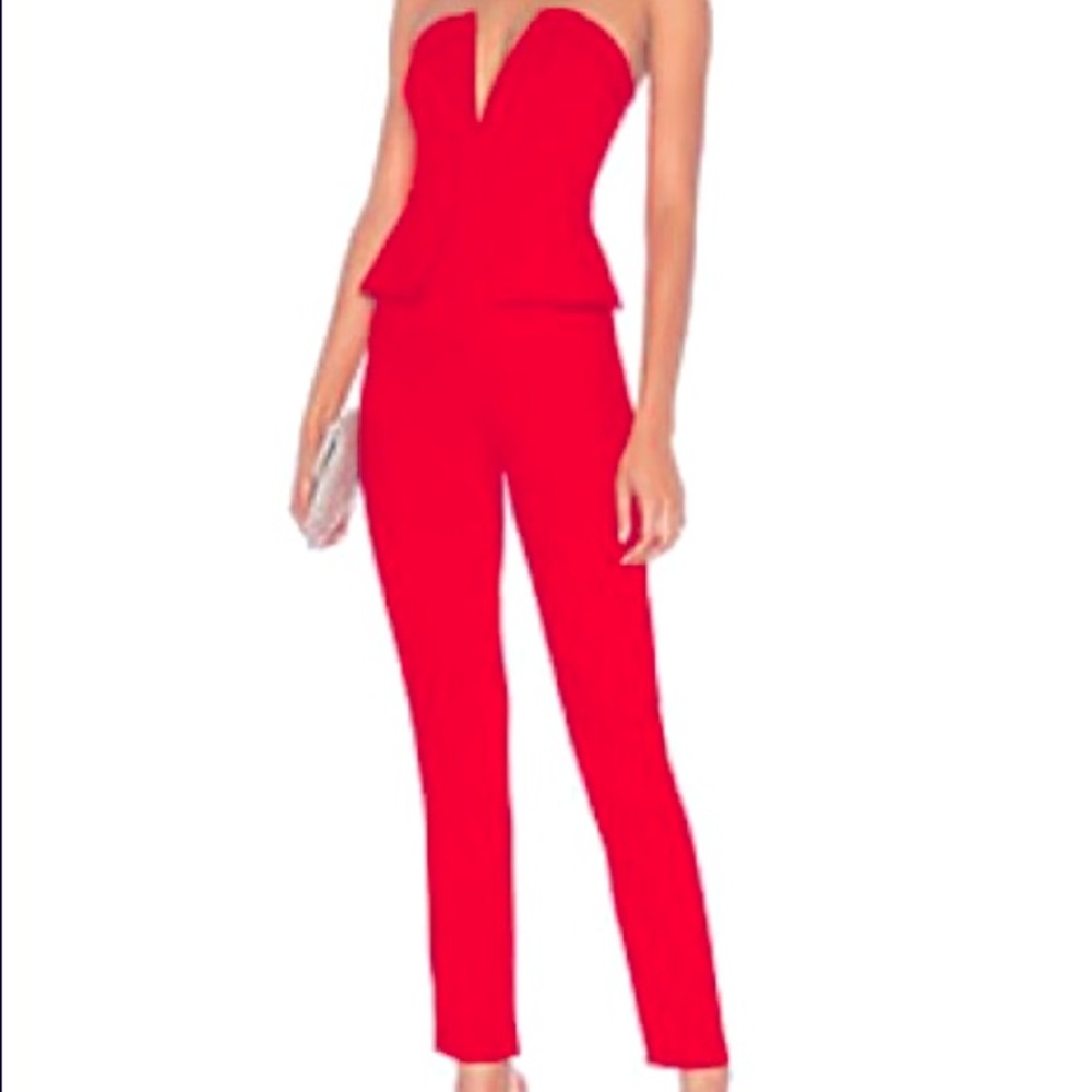 Red Pepper Strapless Jumpsuit. NWT   Size M